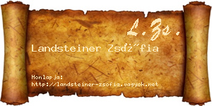 Landsteiner Zsófia névjegykártya